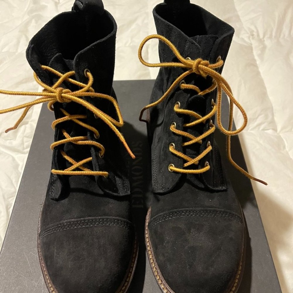 Allen Edmonds Caen Lace-up Cap-toe Boot - Size 8D Black